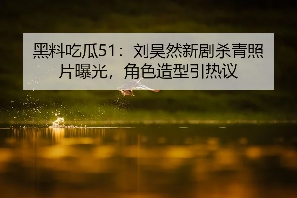 黑料吃瓜51：刘昊然新剧杀青照片曝光，角色造型引热议